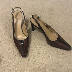 Joan & David Burgundy and Black Heels